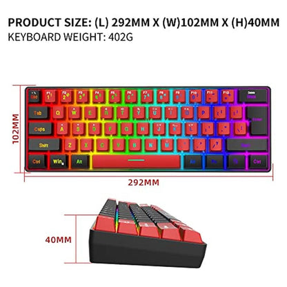 Gaming Keyboard: Snpurdiri 60% Wired True RGB Small Compact – Packaging