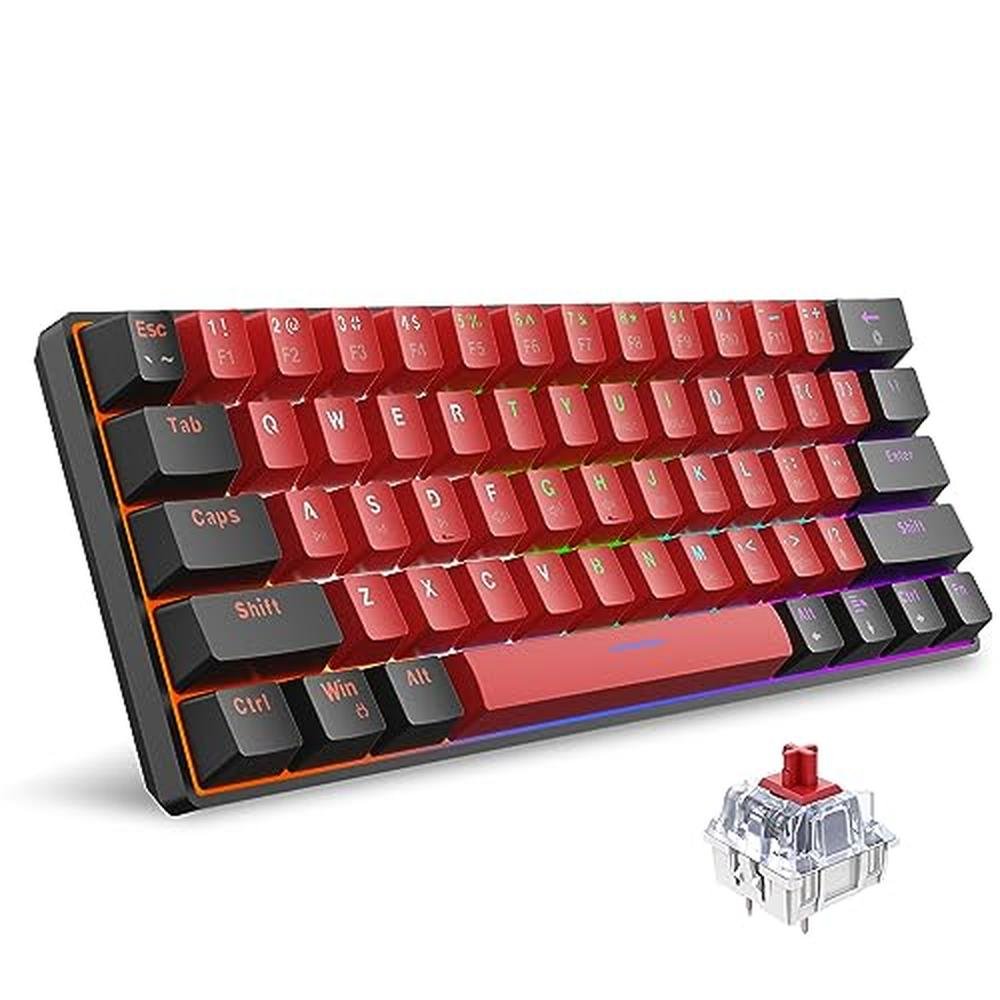Gaming Keyboard: Snpurdiri 60% Wired Mechanical Keyboard – Front View