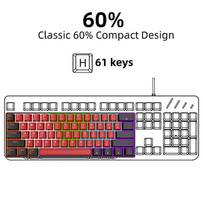 Gaming Keyboard: Snpurdiri 60% Wired Mechanical Keyboard – Side View