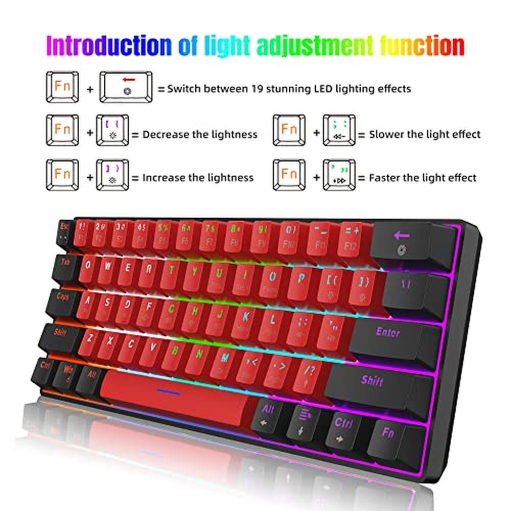 Gaming Keyboard: Snpurdiri 60% Wired Mechanical Keyboard – Close-up Detail
