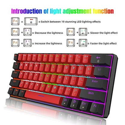 Gaming Keyboard: Snpurdiri 60% Wired Mechanical Keyboard – Close-up Detail