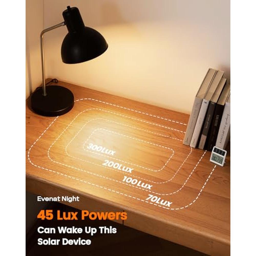 Indoor Light: Solar Digital Thermometer & Hygrometer – Close-up Detail
