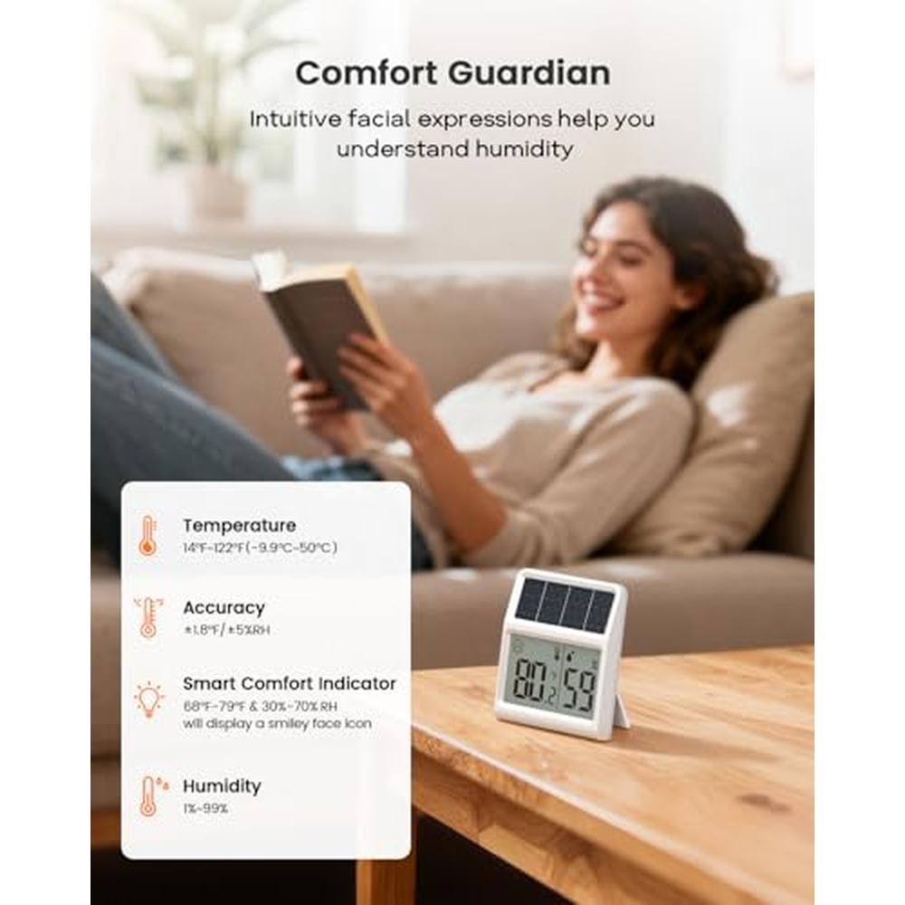 Indoor Light: Solar Digital Thermometer & Hygrometer – Packaging