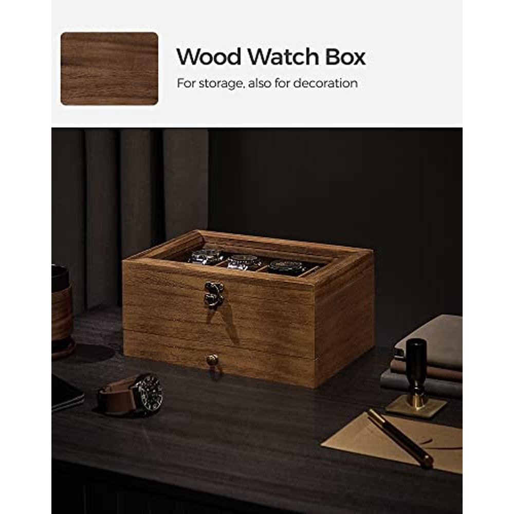 Watch Box: Songmics 8-Slot 2-Tier Watch Display Case – Packaging