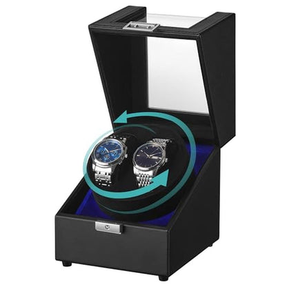 Automatic Black Watch Winder Box – Front View