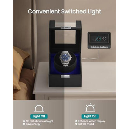 Automatic Black Watch Winder Box – In Use