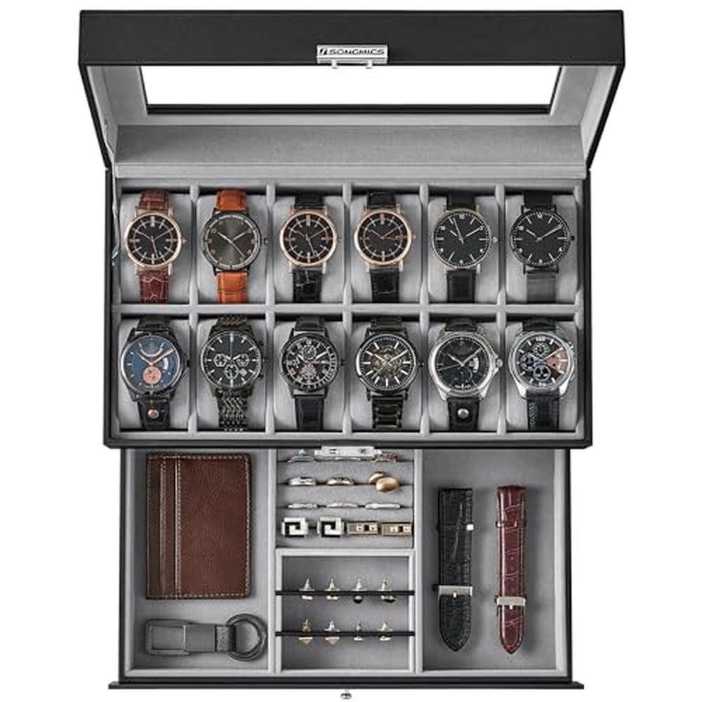 Watch Songmics: Songmics Watch Box 12 Slot – Front View