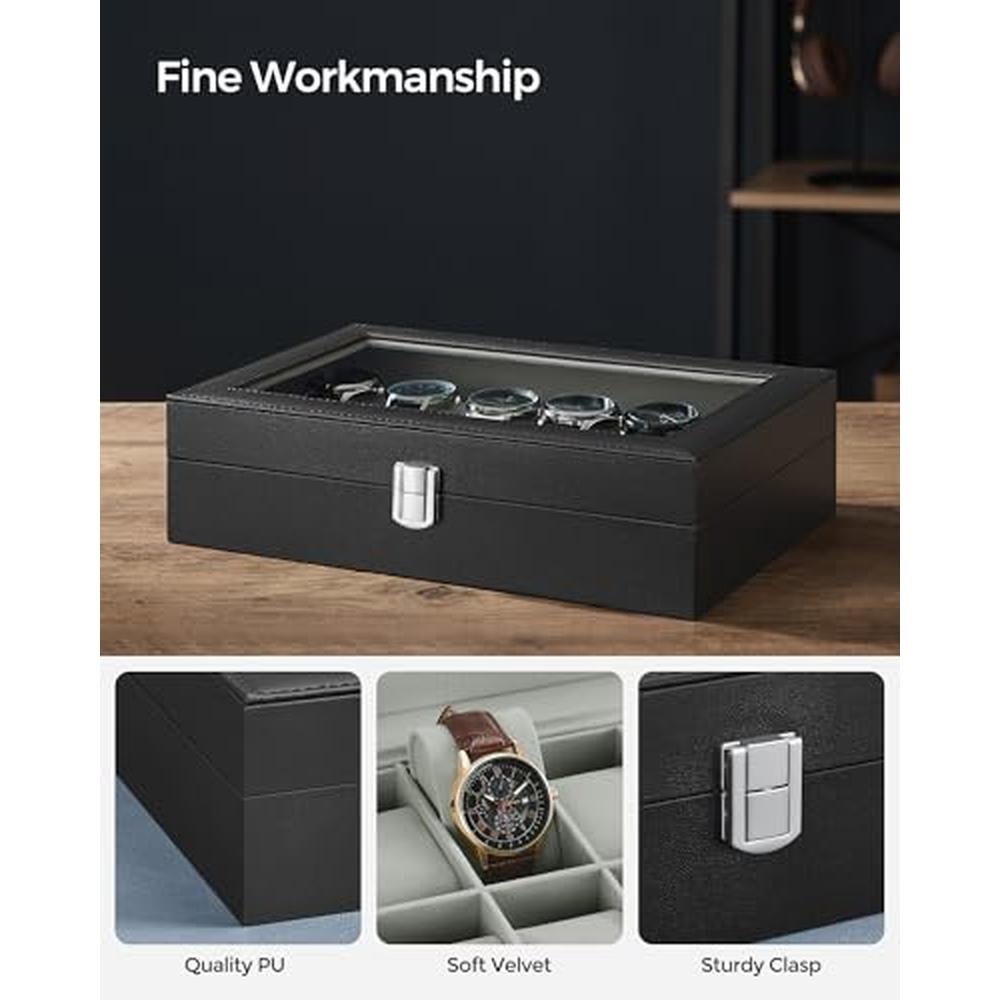 Watch Songmics: Songmics Watch Box 12 Slot – Close-up Detail