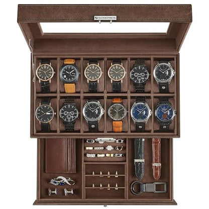 Watch Box: SONGMICS 12 Slot Watch Case Organizer – Front View