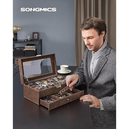 Watch Box: SONGMICS 12 Slot Watch Case Organizer – Close-up Detail