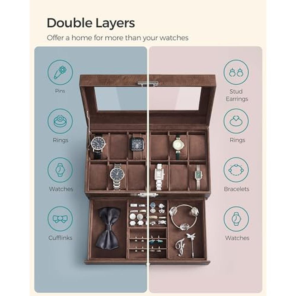 Watch Box: SONGMICS 12 Slot Watch Case Organizer – Packaging