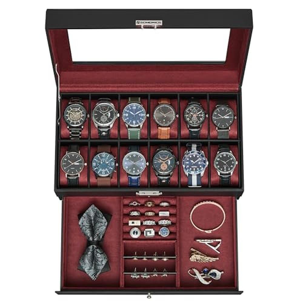 Watch Songmics: SONGMICS Watch Box 12 Slot – Front View