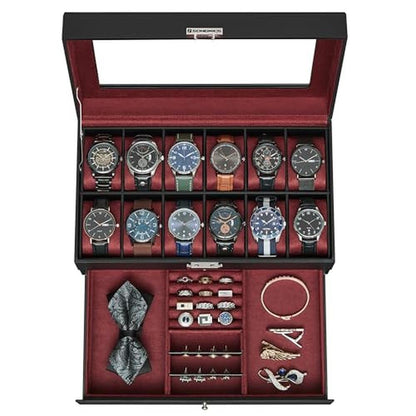 Watch Songmics: SONGMICS Watch Box 12 Slot – Front View
