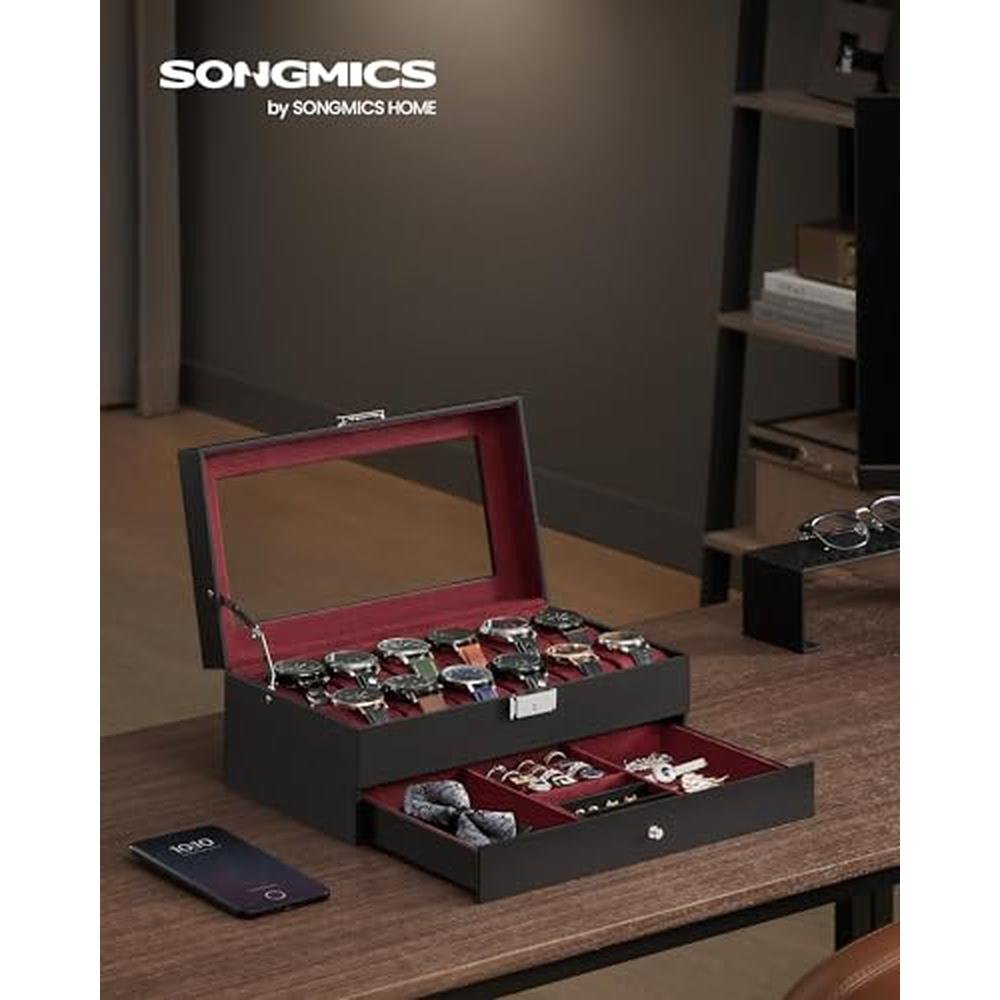 Watch Songmics: SONGMICS Watch Box 12 Slot – Side View
