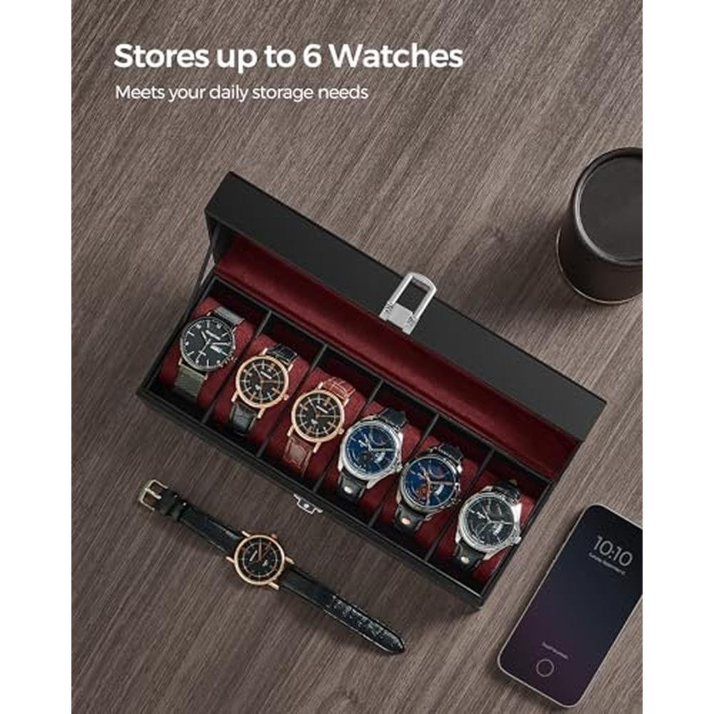 Watch Songmics: Songmics Watch Box 6 Slot Watch Case – Packaging