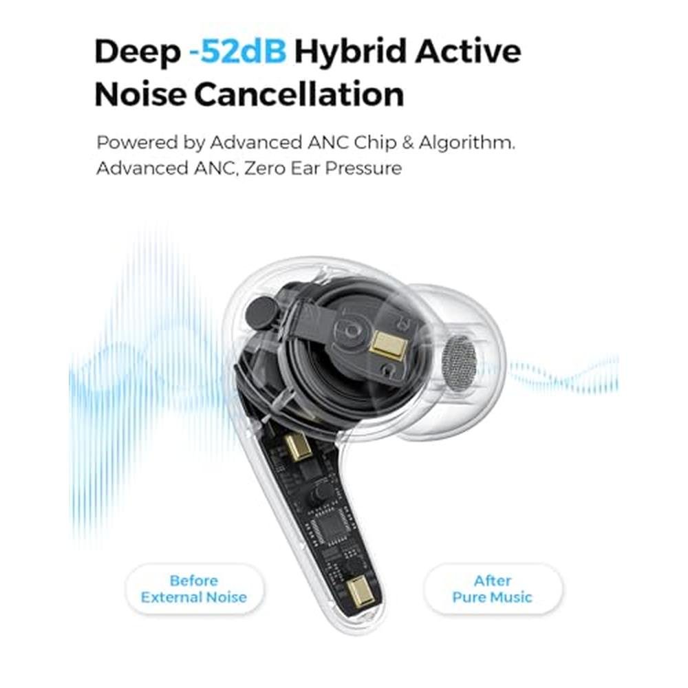 SOUNDPEATS C30 Hybrid ANC Earbuds with LDAC Hi-Res Audio – Side View