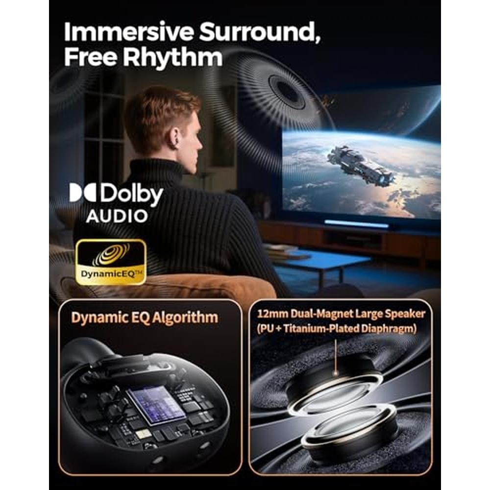 SoundPEATS Clip1 Advanced Open Ear Earbuds with Hi-Res LDAC – Side View