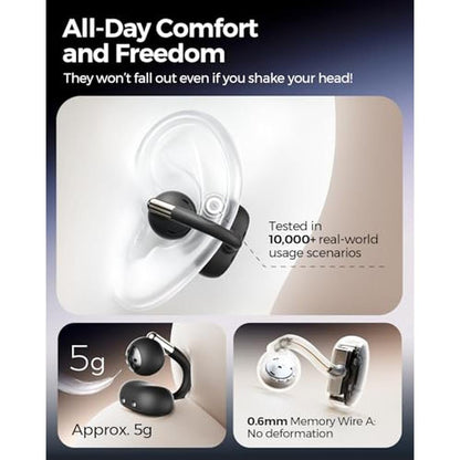 SoundPEATS Clip1 Advanced Open Ear Earbuds with Hi-Res LDAC – In Use