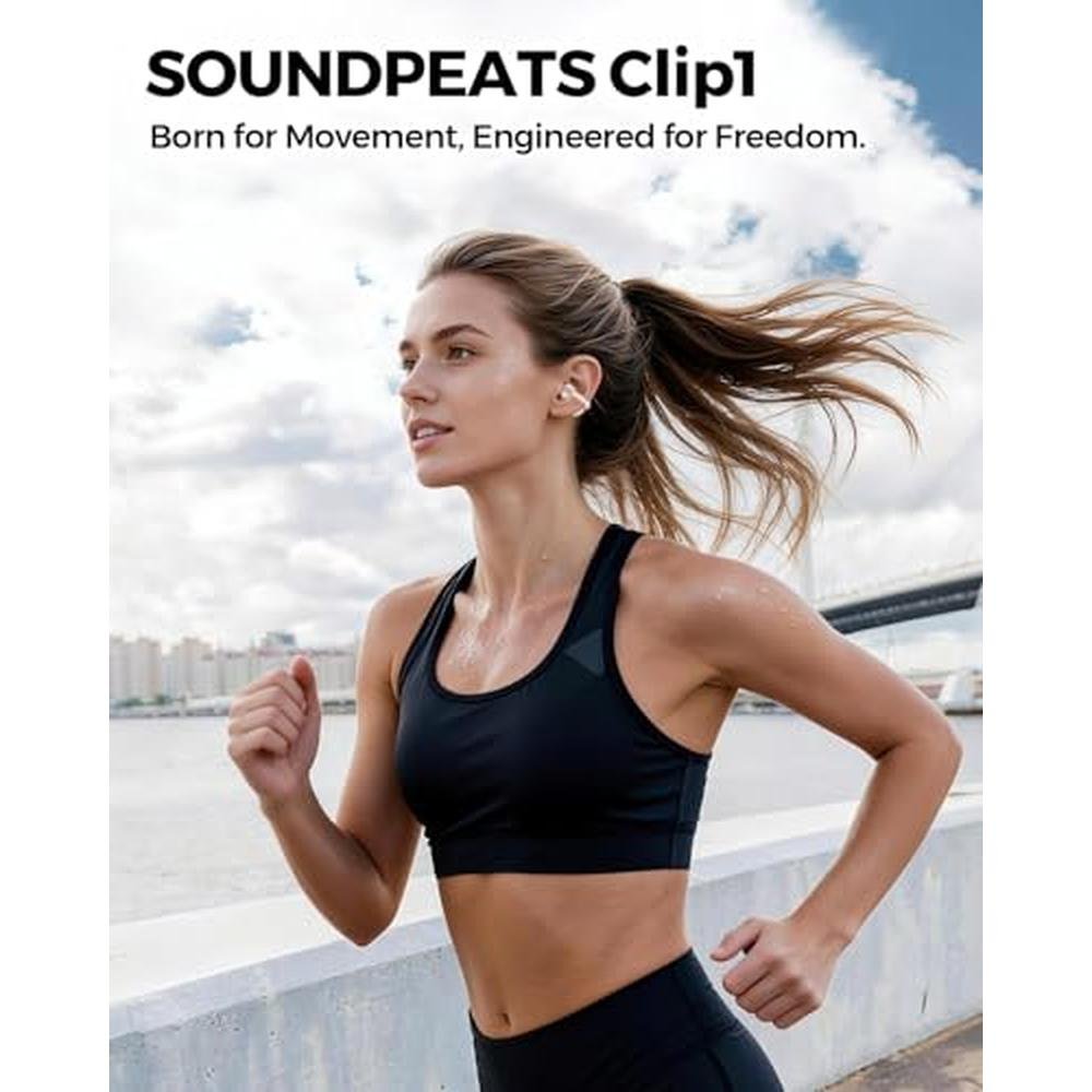 SoundPEATS Clip1 Ultra Comfort Open Ear Clip-On Earbuds – In Use