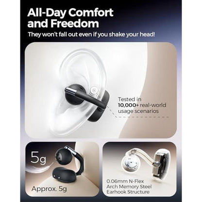 SoundPEATS Clip1 Ultra Comfort Open Ear Clip-On Earbuds – Side View
