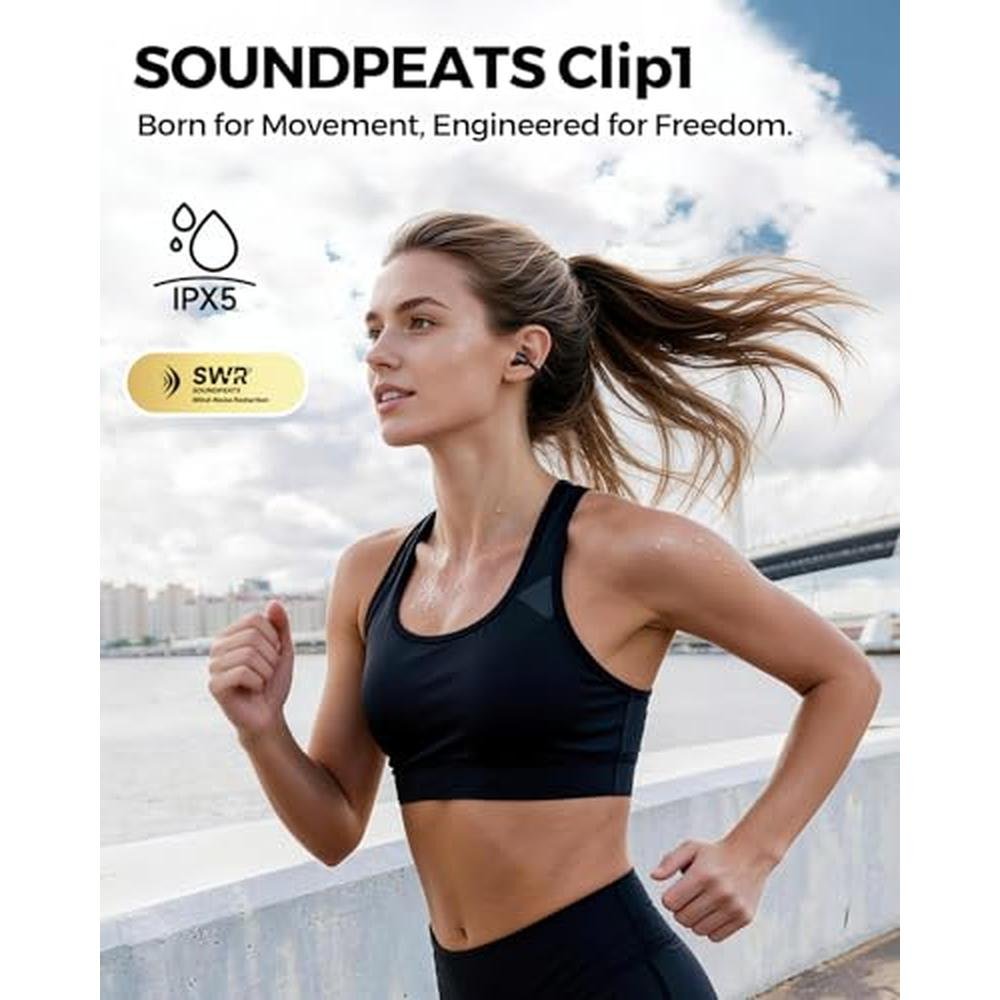 SoundPEATS Clip1 Ultra Comfort Open Ear Clip-On Earbuds – Close-up Detail