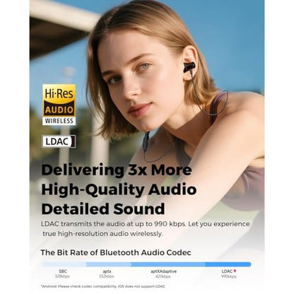 SoundPEATS Q40 HD Sports Neckband Headphones with LDAC – Side View