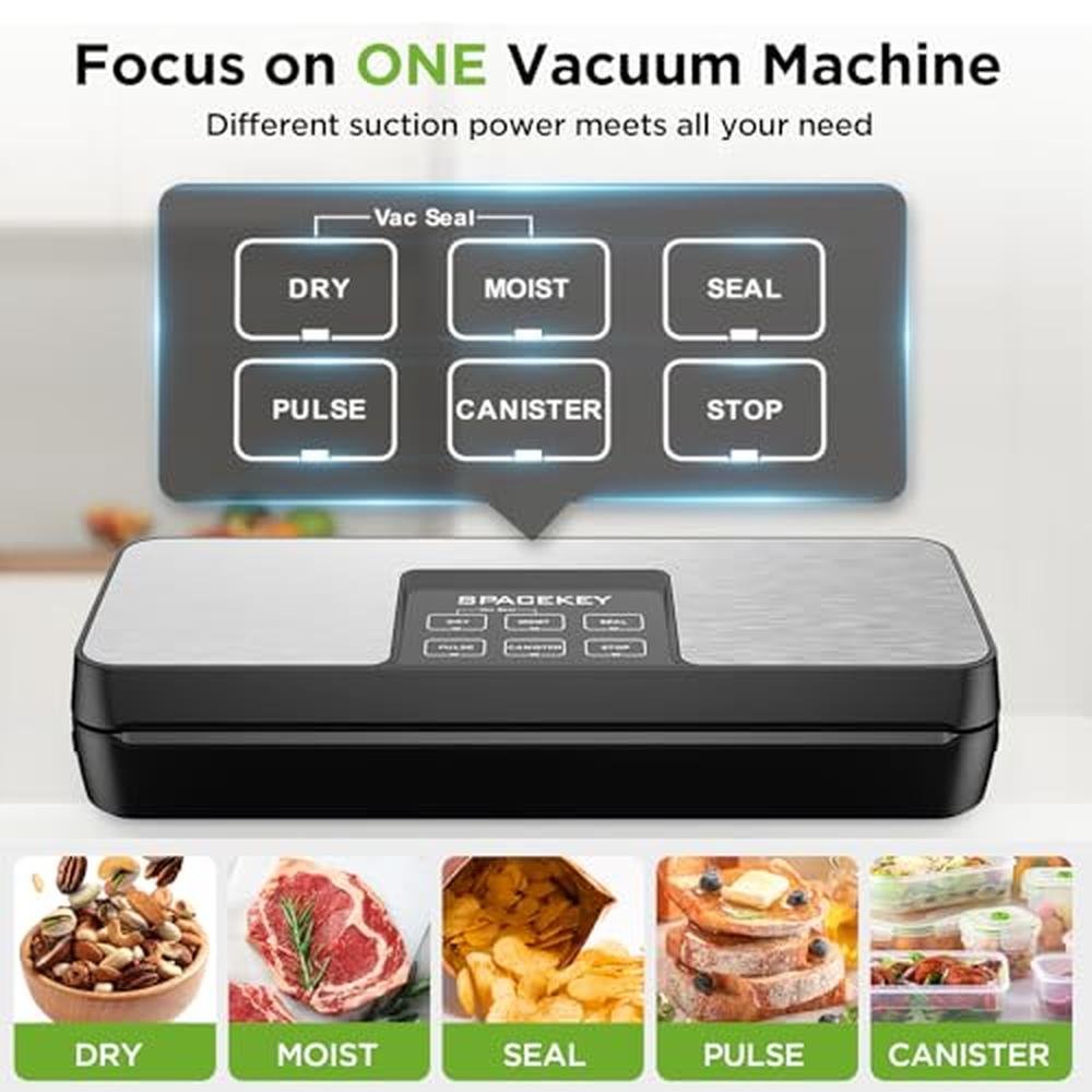 Vacuum Sealer: SPACEKEY 85Kpa Food Vacuum Machine – Side View