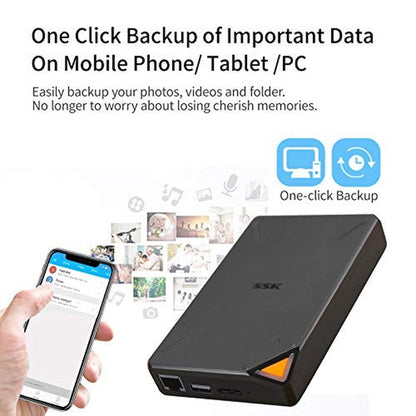 External SSK: SSK 1TB Portable NAS Wireless SSD – Side View