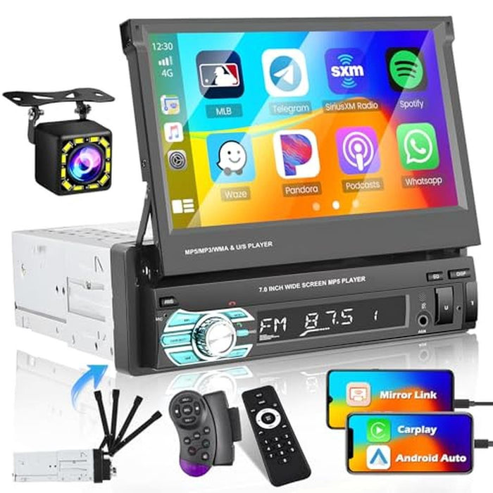 (Stable) Hikity 7 Inch Single Din Carplay Car Stereo – Front View