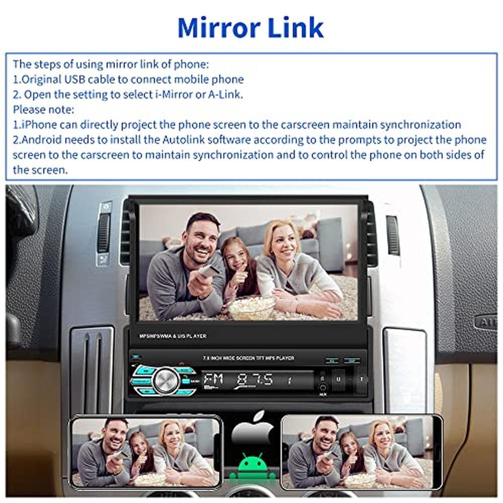 (Stable) Hikity 7 Inch Single Din Carplay Car Stereo – Close-up Detail