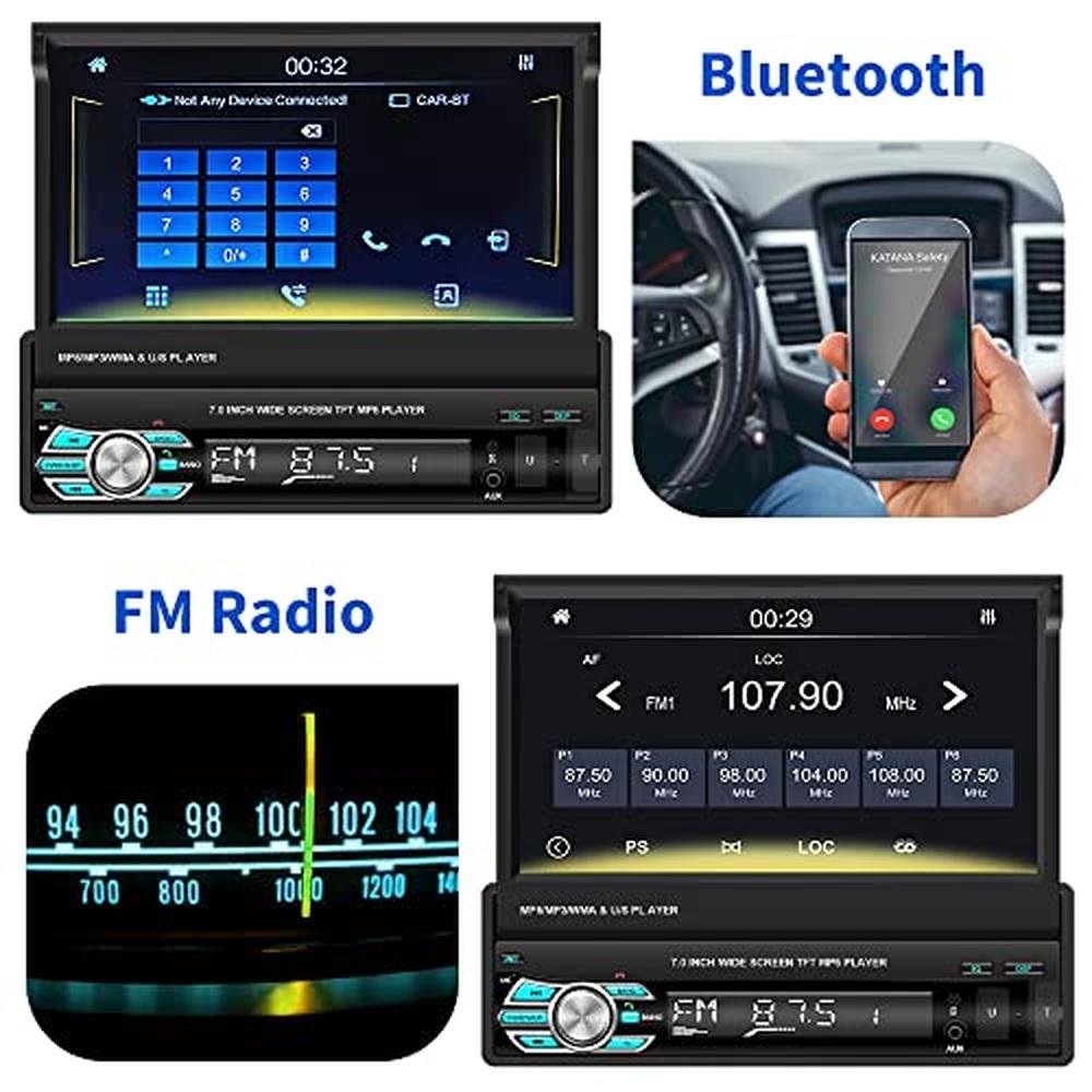 (Stable) Hikity 7 Inch Single Din Carplay Car Stereo – In Use