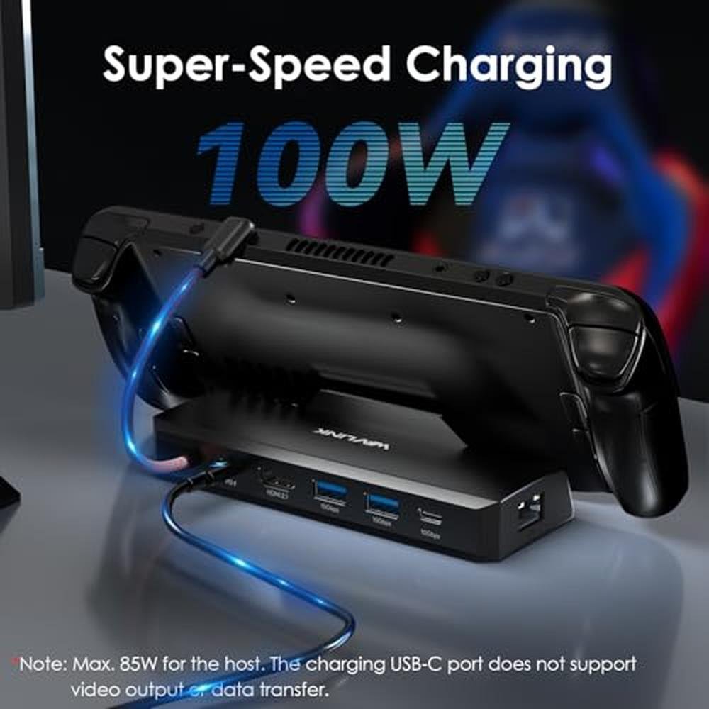 Steam Deck: Wavlink 6-in-1 Docking Station – In Use