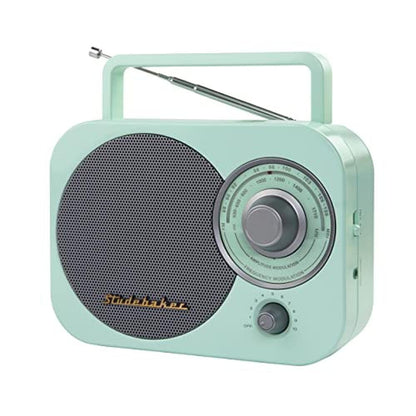 Studebaker Mint Green Vintage Home Portable Retro AM/FM – Front View