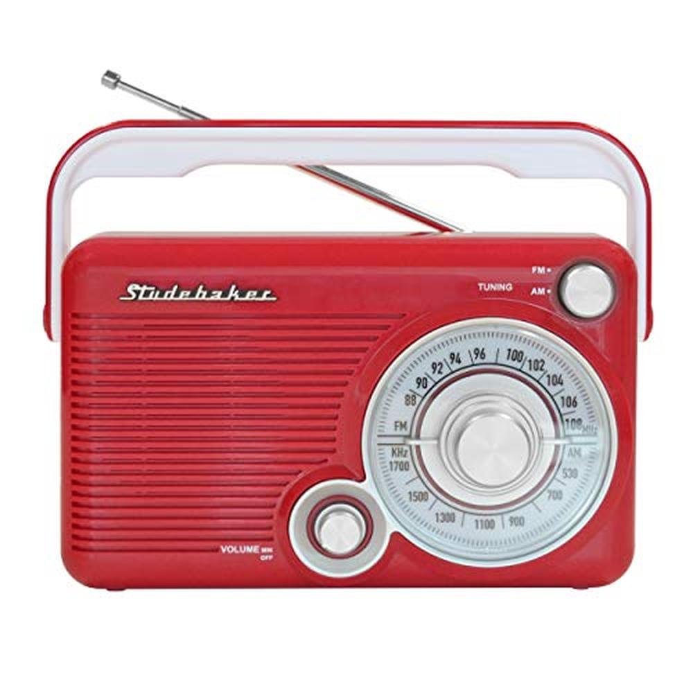 Studebaker SB2002RB Portable AM/FM Radio with Headphone – Front View