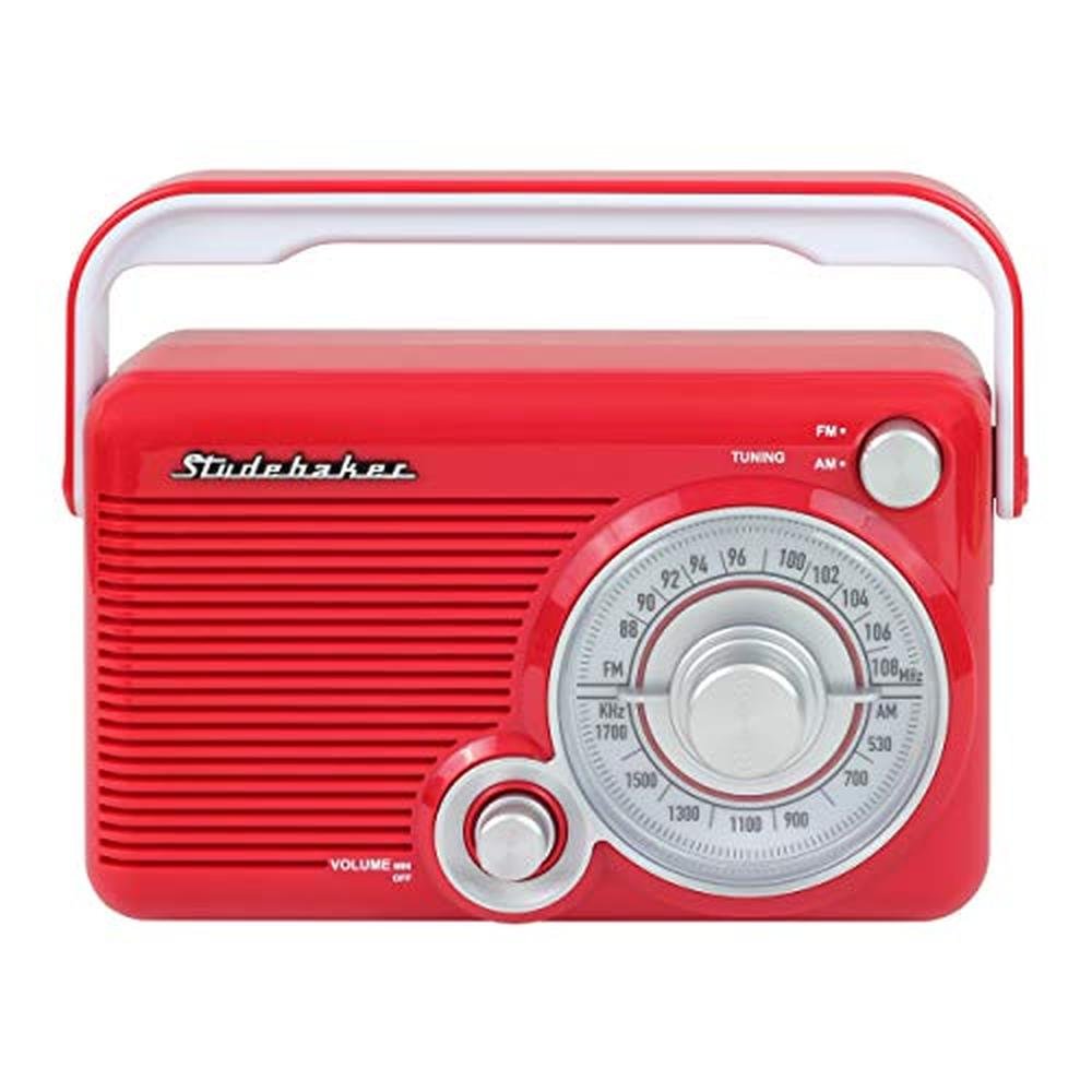 Studebaker SB2002RB Portable AM/FM Radio with Headphone – Close-up Detail