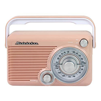 Studebaker SB2002RG Portable AM/FM Radio with Headphone – Side View