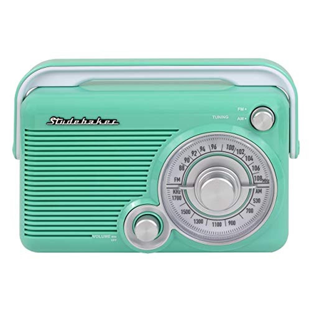 Studebaker SB2002TE Portable AM/FM Radio with Headphone – Side View