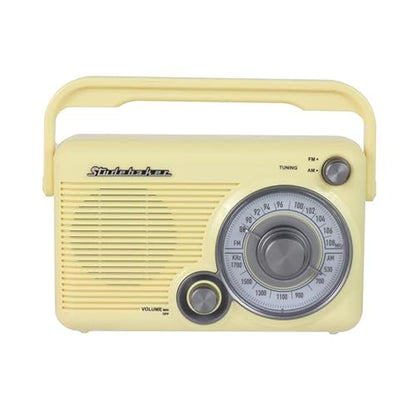 Studebaker SB2002YL Portable AM/FM Radio with Headphone – Side View