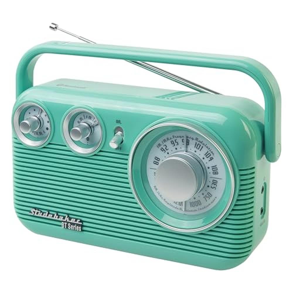 Studebaker SB2003BT: Bluetooth Retro Portable AM/FM Radio – Front View