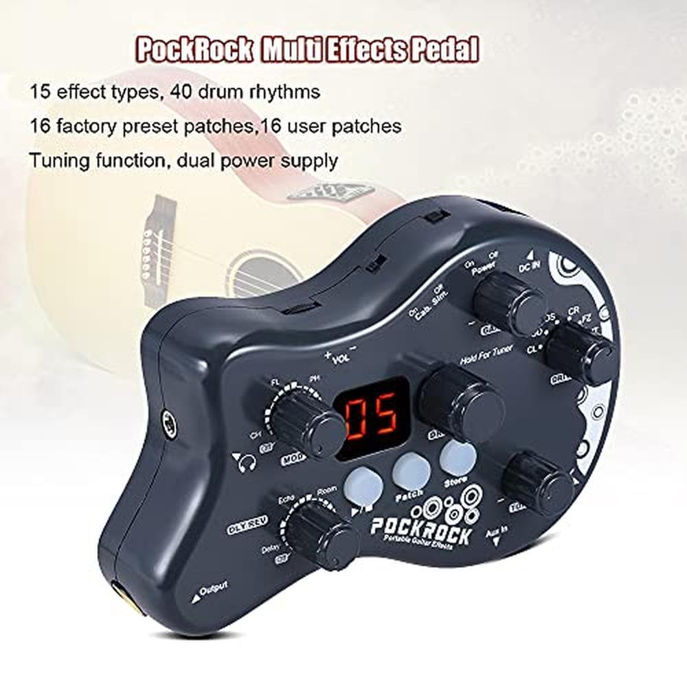 Pedal Guitar: Summina Multi-Effects Guitar Pedal – Side View