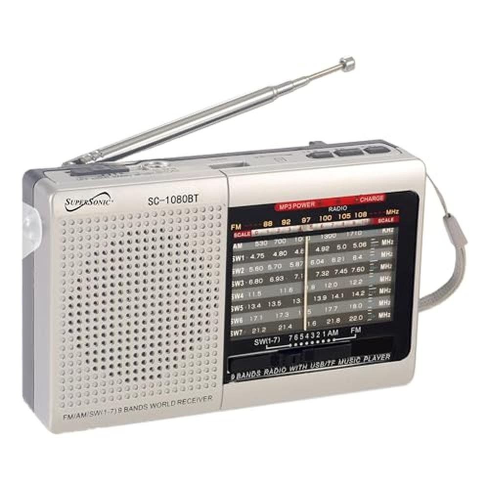 Supersonic SC-1080BT 9-Band Radio with Bluetooth – Front View