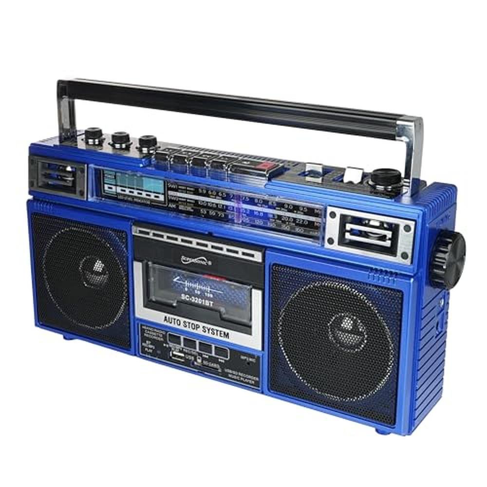 Supersonic SC-3201BT 4 Band Radio & Cassette Player Boombox – In Use