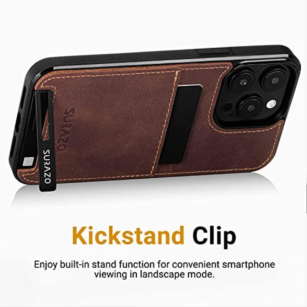 Surazo Compatible: iPhone 15 Pro Max Wallet Leather Genuine – In Use