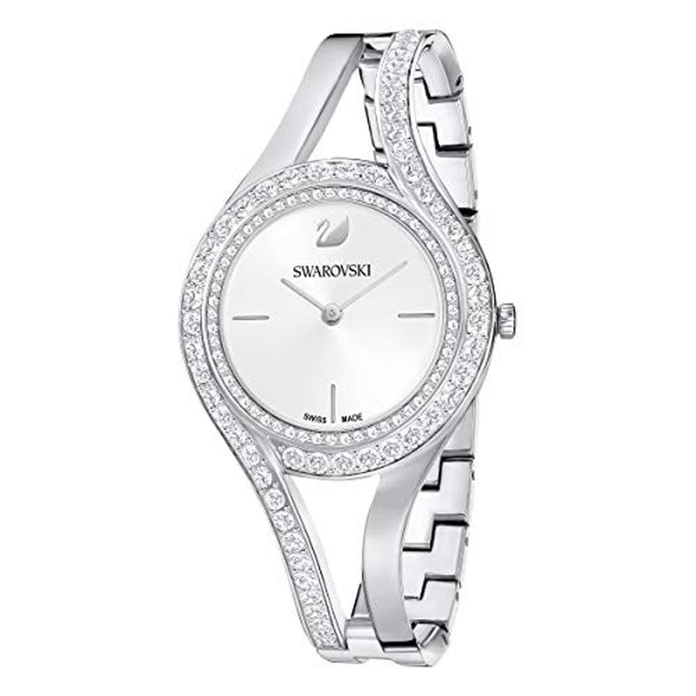 Swarovski Eternal Watch: Swarovski White Crystal Sunray Dial – Front View