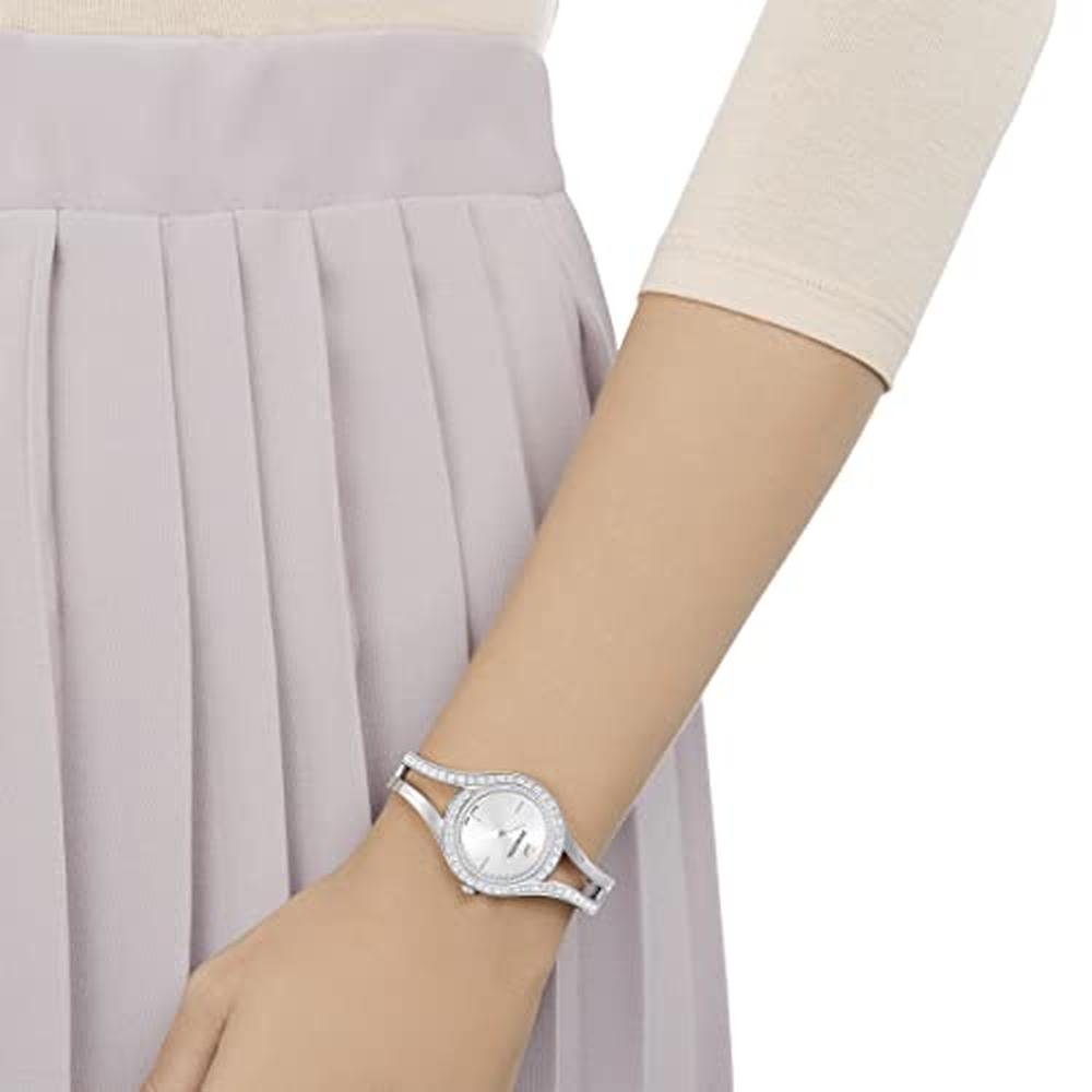 Swarovski Eternal Watch: Swarovski White Crystal Sunray Dial – Side View
