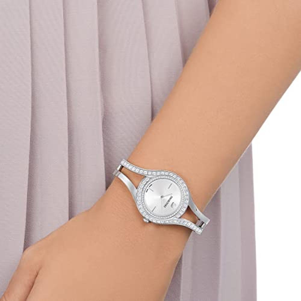 Swarovski Eternal Watch: Swarovski White Crystal Sunray Dial – Close-up Detail