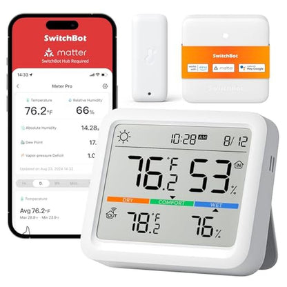 SwitchBot Meter Pro: Digital Hygrometer Thermometer – Front View