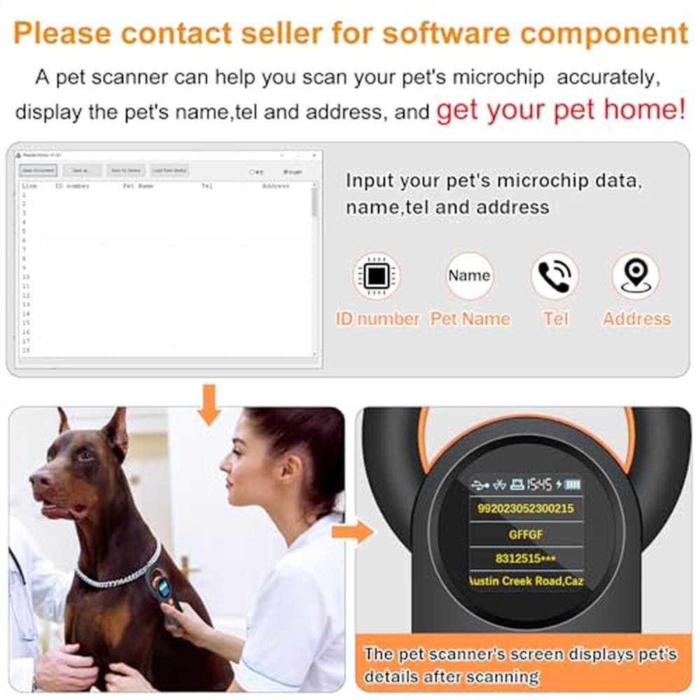 Scanner Symcode: Animal Microchip Scanner with 1.44in TFT – Close-up Detail