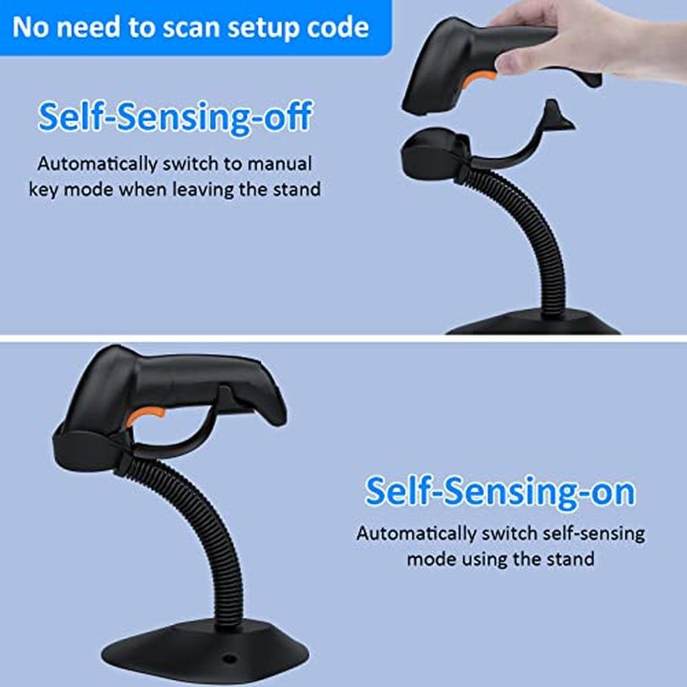 Barcode Scanner: Symcode Upgraded Wireless 2D MJ-4590DA – Side View