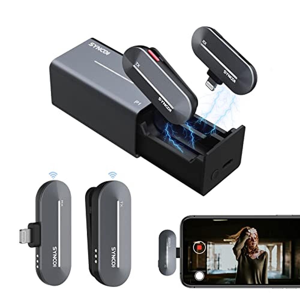 iPhone Lavalier: SYNCO P1 Wireless Lavalier Microphone – Front View